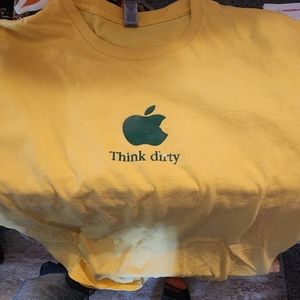 "Think Dirty" custom y-shirt, size large